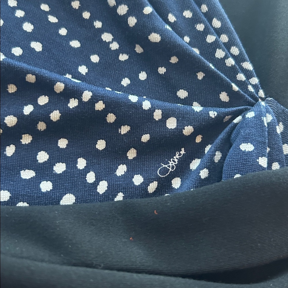 Diane Von Furstenberg Black and Blue Polka Dot Dress Size 6 - Picture 6 of 10